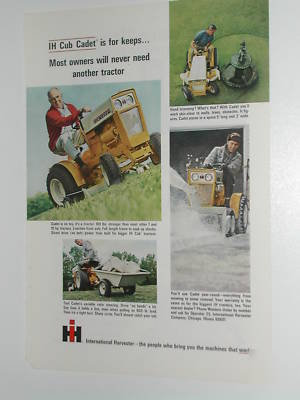 1965 international harvester lawn tractor ad, cub cadet