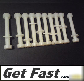 10 nylon plastic screw sets, M4 nut, washer & bolt 12MM