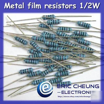 100PCS 220K ohm metal film resistors 1/2W+/-1%