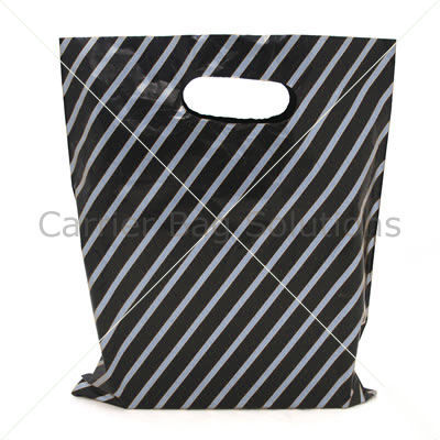 25 black and silver plastic carrier bags - 22