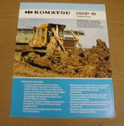 Komatsu 1984 D85P-18 swamp dozer sales brochure