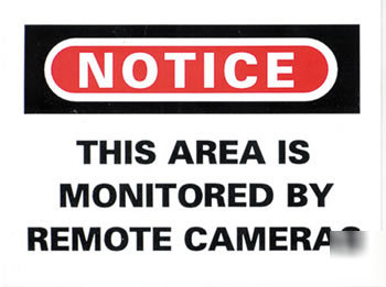 Monitored by remote cameras aluminum sign