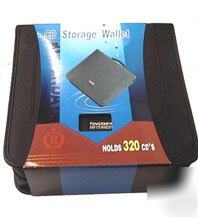 New 320PCS cd / dvd wallet w/ handle & sleeves black