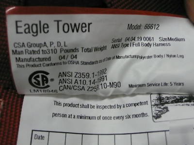 Elk river eagle tower qc harness # 285702