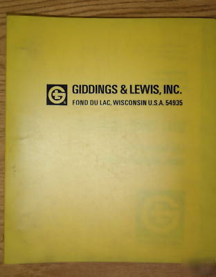G&l giddings lewis cnc lathe w/ numeripath 800-l manual