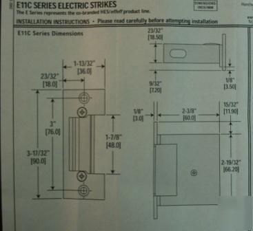 Hes e series E11C-8/16A-626 electric strike nos sealed*