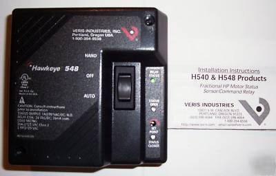 New veris H548 motor status/command relay w hoa switch 