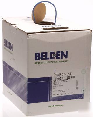 Belden 1585A 1000' 24AWG CAT5E lan utp plenum data blue