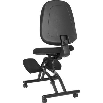 Black ergonomic kneeling office posture task chair