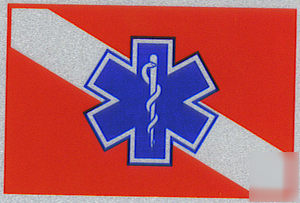 Diver flag with star of life decal
