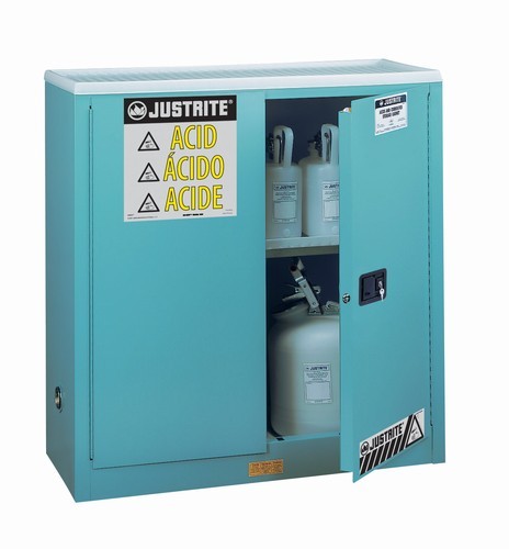 Justrite 45 gallon blue safety cabinet