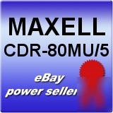 Maxell cdr 80MU 5 80 min recrdbl c dfor dig audio 5PK r