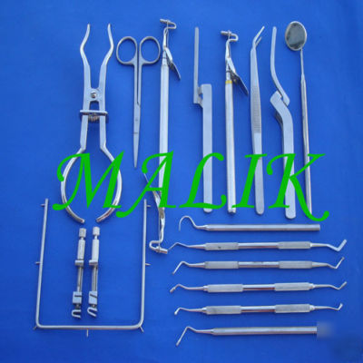 New operative dental instruments rubber dam set of 18