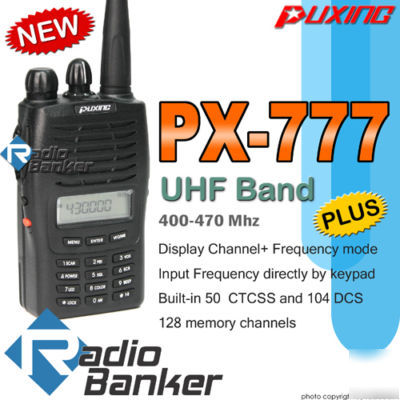 Puxing px-777 plus 400-470MHZ uhf +earpiece+car cable
