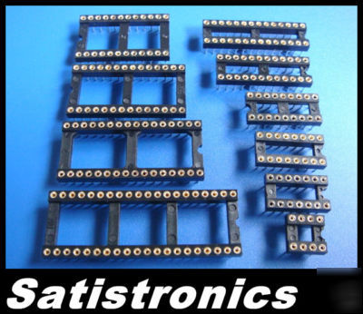 50 pcs 8,14,16,18,20,24,28,32,40 pin dip ic socket kit