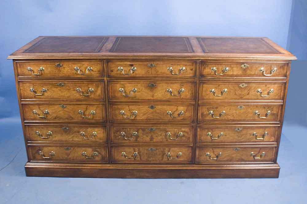 Antique style walnut six drawer file cabinet filing