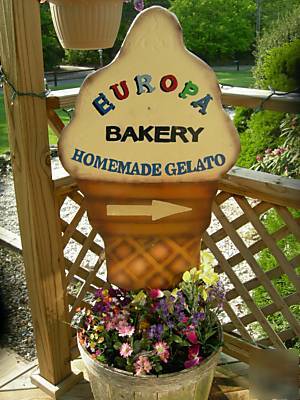 Giant 3 ft + wood ice cream cone sign personalized free