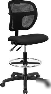 New brand black fabric and mesh drafting stool