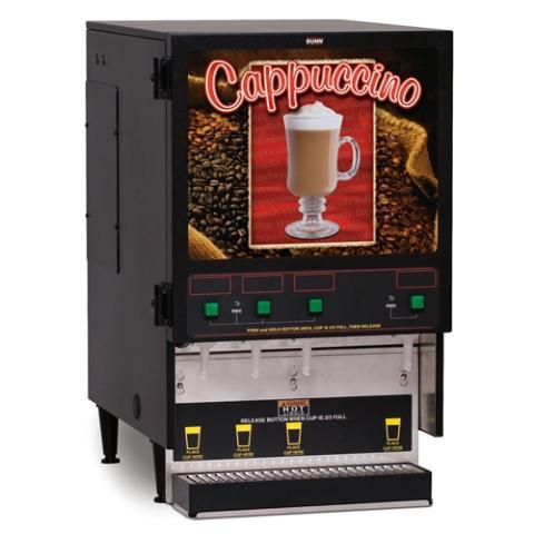New bunn 4-flavor cappuccino/hot chocolate machine, 