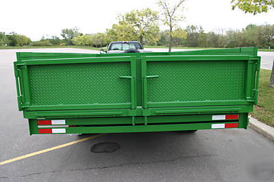 2010 8 x 18 x 2 john deere green dump trailer shipping