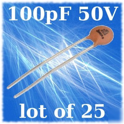 25X 100PF 50V ceramic disc capacitor 100 pf 2.5MM pitch