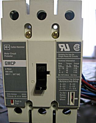 Cutler-hammer gmcp motor circuit protector 7A 480V/600V