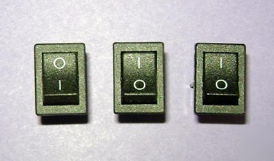 Lot of 3 mini rocker switchs 10 amp palomar arcolectric
