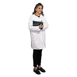 Wise disposable tyvek lab coat snap medium quantity 8
