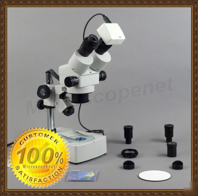 1.3MP camera binocular stereo zoom microscope 3.5X~90X