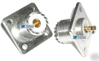 100-pk silver teflon uhf so-239 coaxial connector 97511