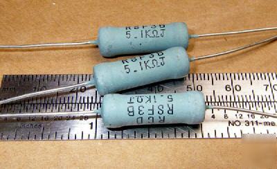 5.1K ohm 5% @ 3W tin oxide power resistors (25 pcs)