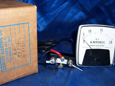 General electric rf 0-1.0 amps q 0130-1 rfo-91 ge meter