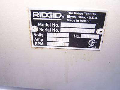 Ridgid model 1215 powered pipe threader 1/4