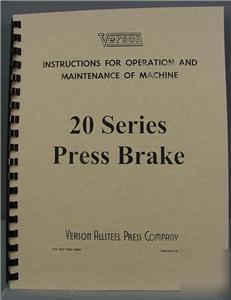 Verson 20 series press brake instruction manual