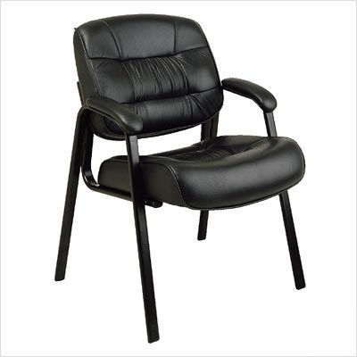 Visitors leather chair leather: black