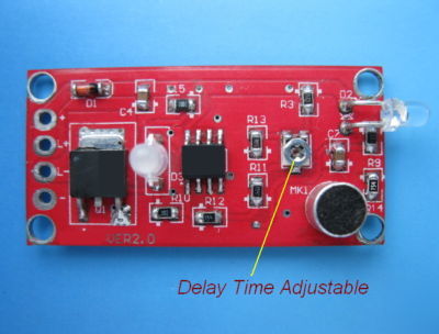 Voice activated & light control switch 12V module photo
