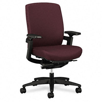 F3 series synchro-tilt work chair, wine upholstery