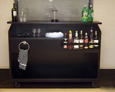 Portable bar with ice tray and bottle rack