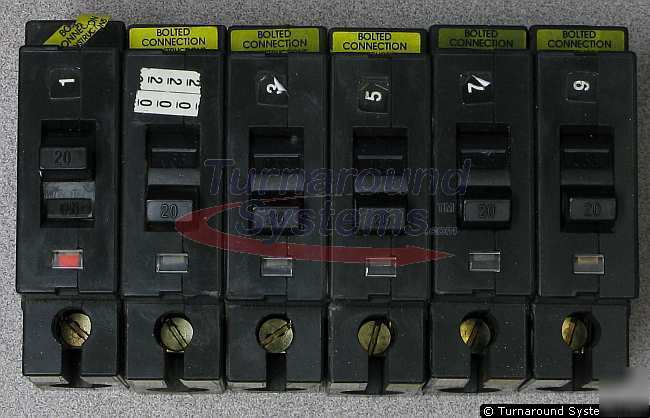 Square d EHB14020 circuit breakers, 20 amp, lot of 6