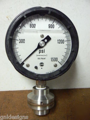 U.s.gauge 150033 solfrunt 0-1500 psi liquid filled+seal