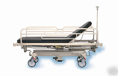 Height-adjustable hydraulic stretcher includes accessor