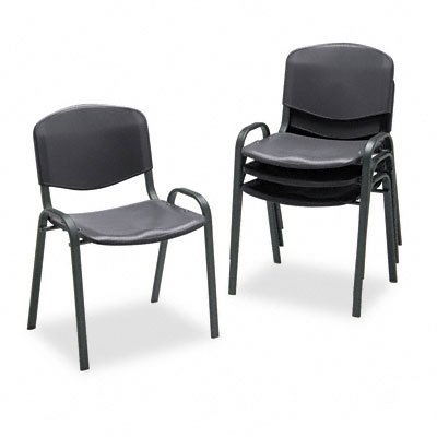 Contour stacking chairs black w/black frame four/carton