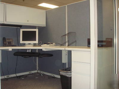 Great deal a set of (4) tall used office cubicles