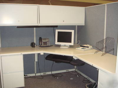 Great deal a set of (4) tall used office cubicles