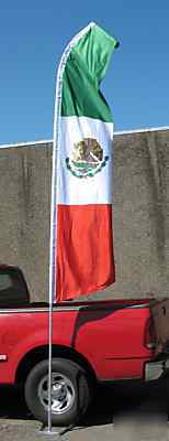 Mexico feather swooper bow flag w/ pole kit 15 feet