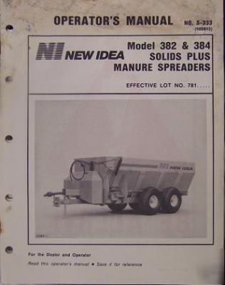 New idea 384, 382 manure spreaders operator manual