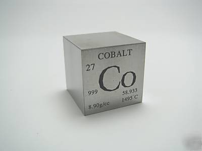 Pure cobalt metal element cube 99.9% pure 145 grams