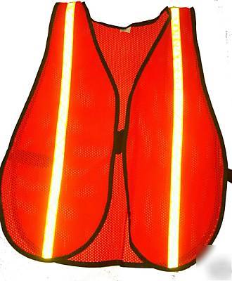 Reflective safety vest - runners walkers red/orange 