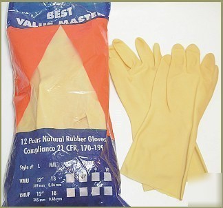 6-dozen best value master rubber gloves 18-mil med/lg/8