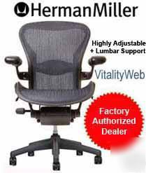 Herman miller aeron chair graphite steel lumbar size b